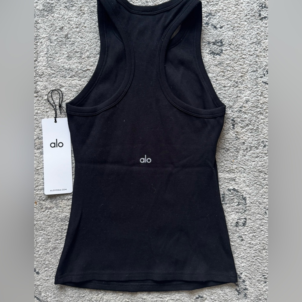 Alo Ribbed Devoted Tank in Black Sz XS - Picture 3 of 3